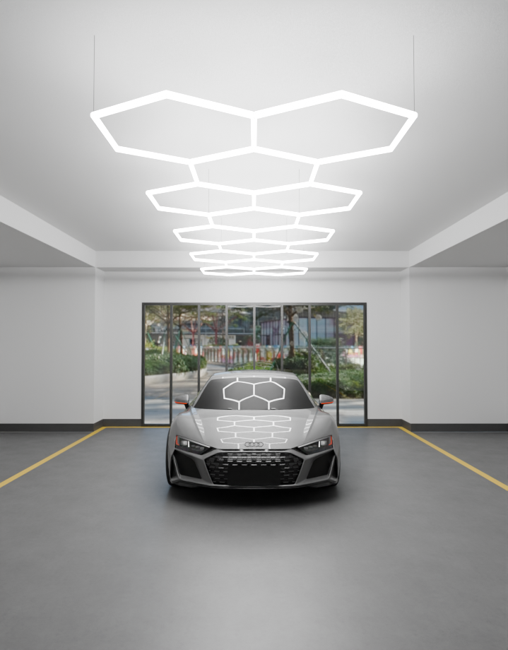 MINT LIGHTING | LED HEXGRID LIGHTING SYSTEM - 2.07m x 8.33m / 6.79ft x 27.23ft - 14 Grid