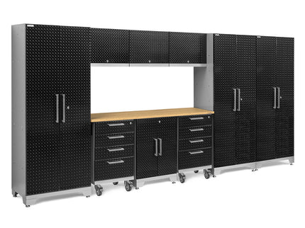 NewAge | Performance Diamond Plate Limited Edition 10 Piece Cabinet Set with Tool, Base, Wall Cabinets, 30 in. Lockers and Worktop