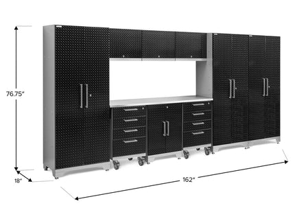 NewAge | Performance Diamond Plate Limited Edition 10 Piece Cabinet Set with Tool, Base, Wall Cabinets, 30 in. Lockers and Worktop