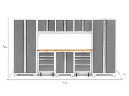 NewAge | Bold Series 9 Piece Cabinet Set with 2 Tool, Base, Wall Cabinets and 30 in. Lockers