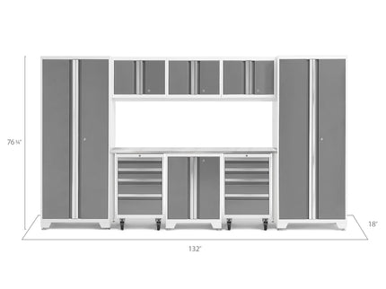NewAge | Bold Series 9 Piece Cabinet Set with 2 Tool, Base, Wall Cabinets and 30 in. Lockers