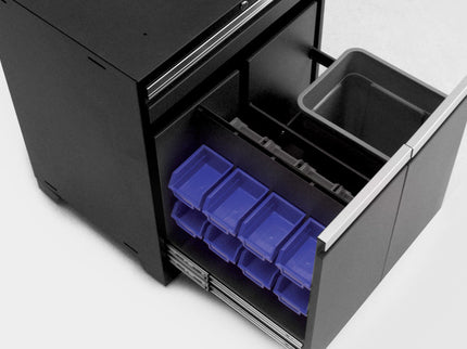 NewAge | Pro Series 7 Piece Cabinet Set with Base, Wall, Tool Drawer Cabinet, Lockers and 56 in. Worktop