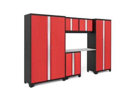 NewAge | Bold Series 6 Piece Cabinet Set with Base, Wall Cabinets, 30 in. Locker and 48 in. RTA Locker