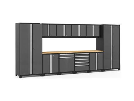 NewAge | Pro Series 12 Piece Cabinet Set with Lockers, Base, Wall, Tool Drawer Cabinet and 56 in. Worktop