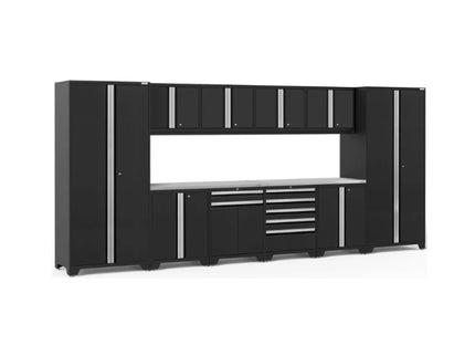 NewAge | Pro Series 12 Piece Cabinet Set with Lockers, Base, Wall, Tool Drawer Cabinet and 56 in. Worktop