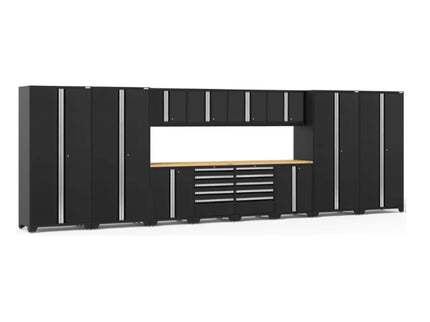 NewAge | Pro Series 14 Piece Cabinet Set with Lockers, Base, Wall, Tool Drawer Cabinets and 56 in. Worktop