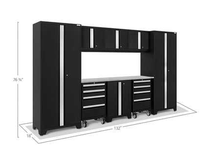 NewAge | Bold Series 9 Piece Cabinet Set with 2 Tool, Base, Wall Cabinets and 30 in. Lockers