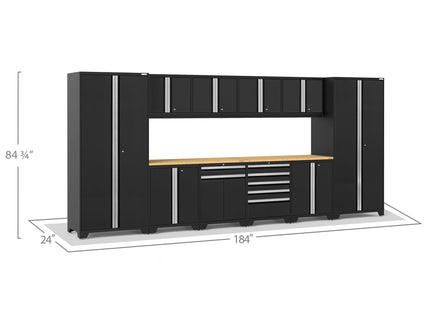 NewAge | Pro Series 12 Piece Cabinet Set with Lockers, Base, Wall, Tool Drawer Cabinet and 56 in. Worktop