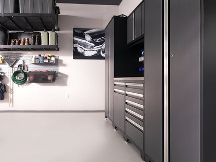 NewAge | Pro Series 6 Piece Cabinet Set with Tool Drawer, Wall Cabinet, Locker and Utility Cart
