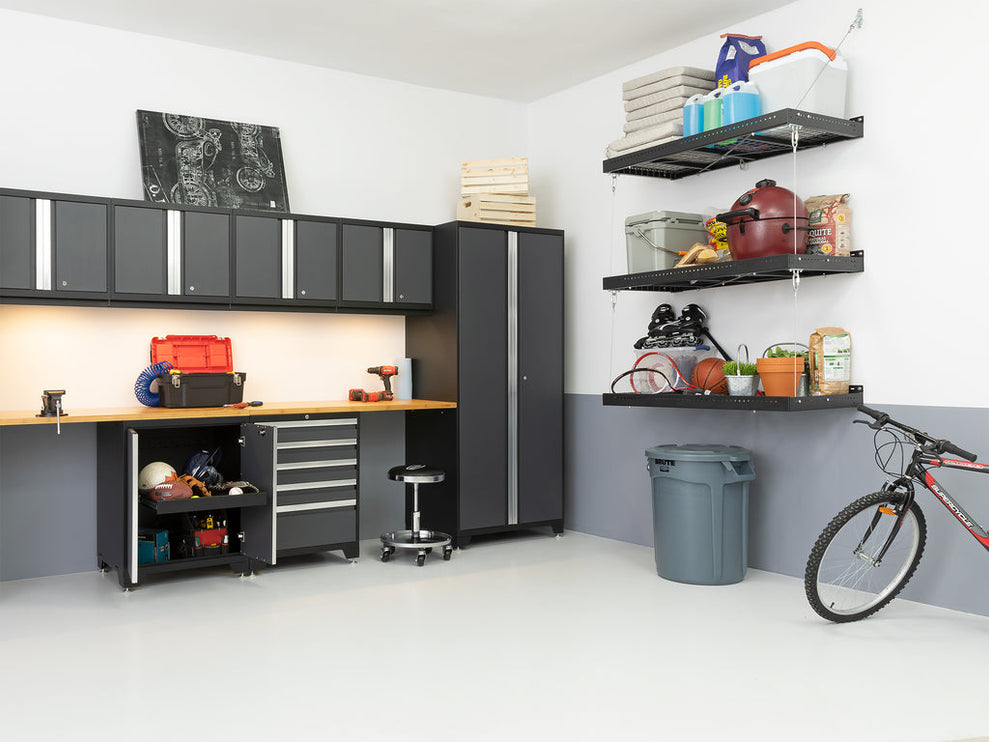 NewAge | Pro Series 6 Piece Cabinet Set with Tool Drawer, Wall Cabinet, Locker and Utility Cart
