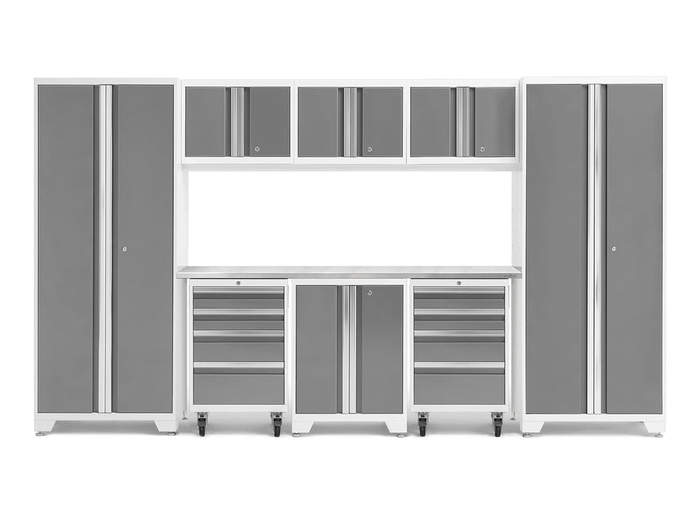 NewAge | Bold Series 9 Piece Cabinet Set with 2 Tool, Base, Wall Cabinets and 30 in. Lockers