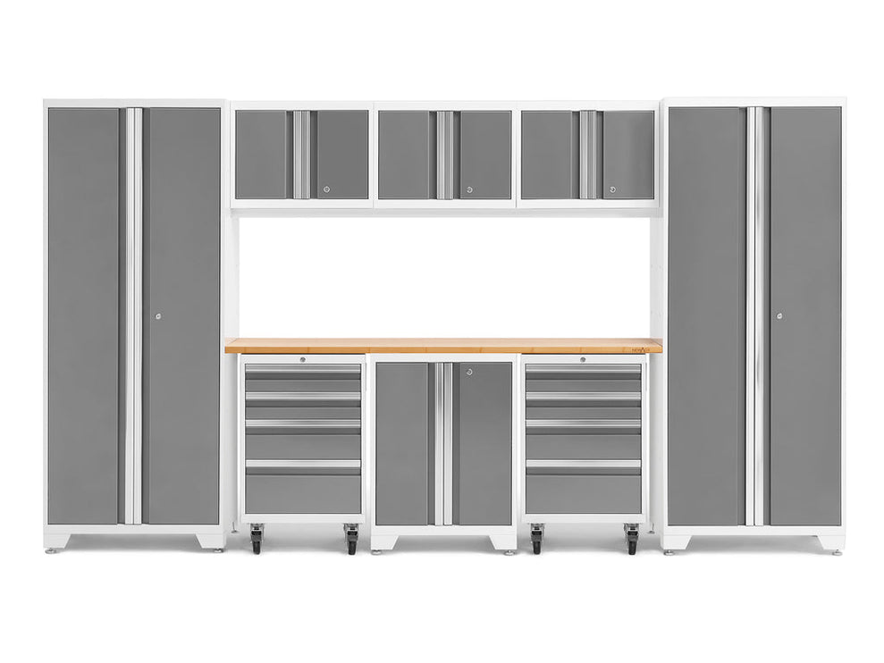 NewAge | Bold Series 9 Piece Cabinet Set with 2 Tool, Base, Wall Cabinets and 30 in. Lockers