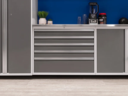 NewAge | Pro Series 6 Piece Cabinet Set with Tool Drawer, Wall Cabinet, Locker and Utility Cart