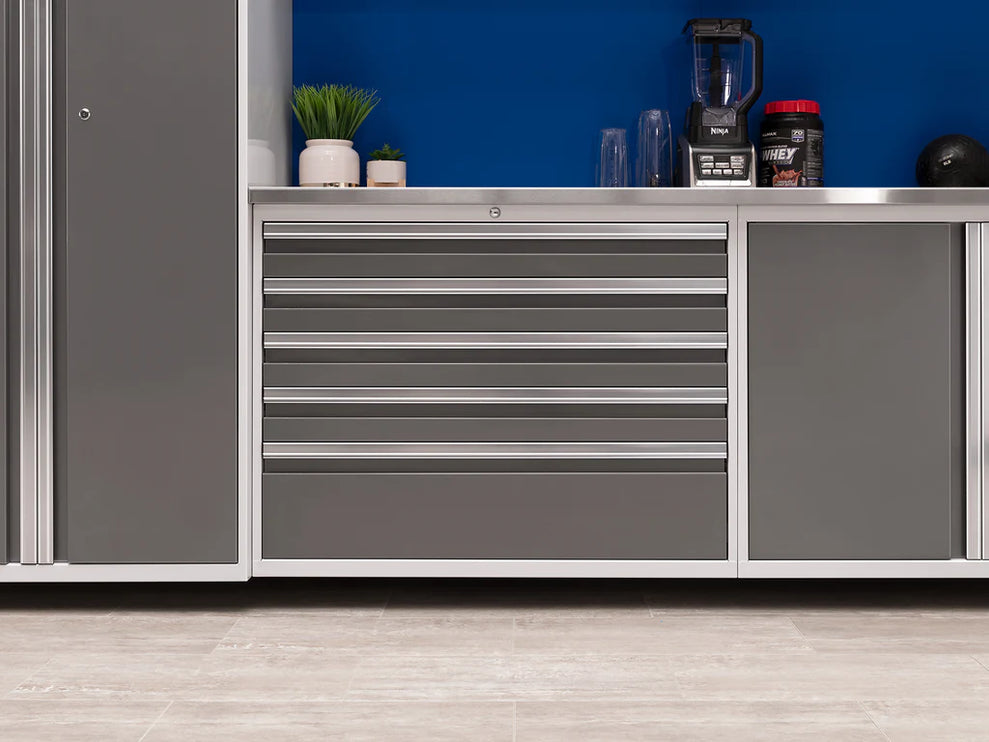 NewAge | Pro Series 6 Piece Cabinet Set with Tool Drawer, Wall Cabinet, Locker and Utility Cart