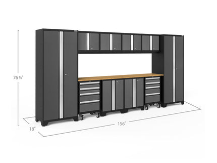 NewAge | Bold Series 12 Piece Cabinet Set with Tool, Base, Wall Cabinets and 2 Lockers