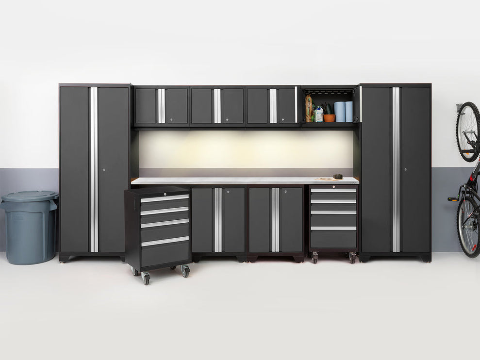 NewAge | Bold Series 12 Piece Cabinet Set with Tool, Base, Wall Cabinets and 2 Lockers