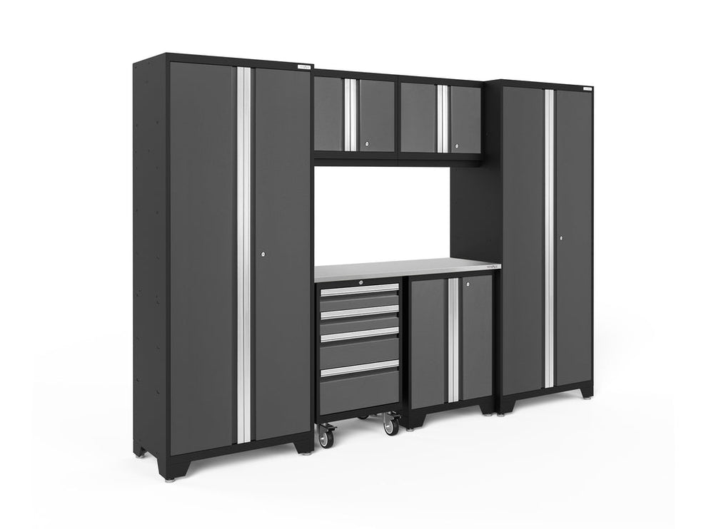 NewAge | Bold Series 7 Piece Cabinet Set with Tool, Base, Wall Cabinets and 30 in. Lockers