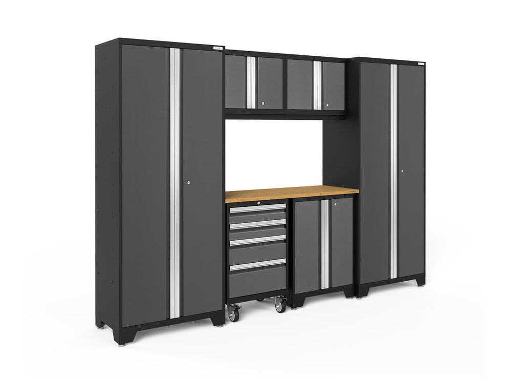 NewAge | Bold Series 7 Piece Cabinet Set with Tool, Base, Wall Cabinets and 30 in. Lockers