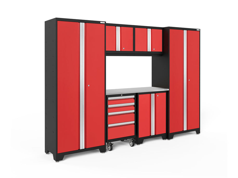 NewAge | Bold Series 7 Piece Cabinet Set with Tool, Base, Wall Cabinets and 30 in. Lockers
