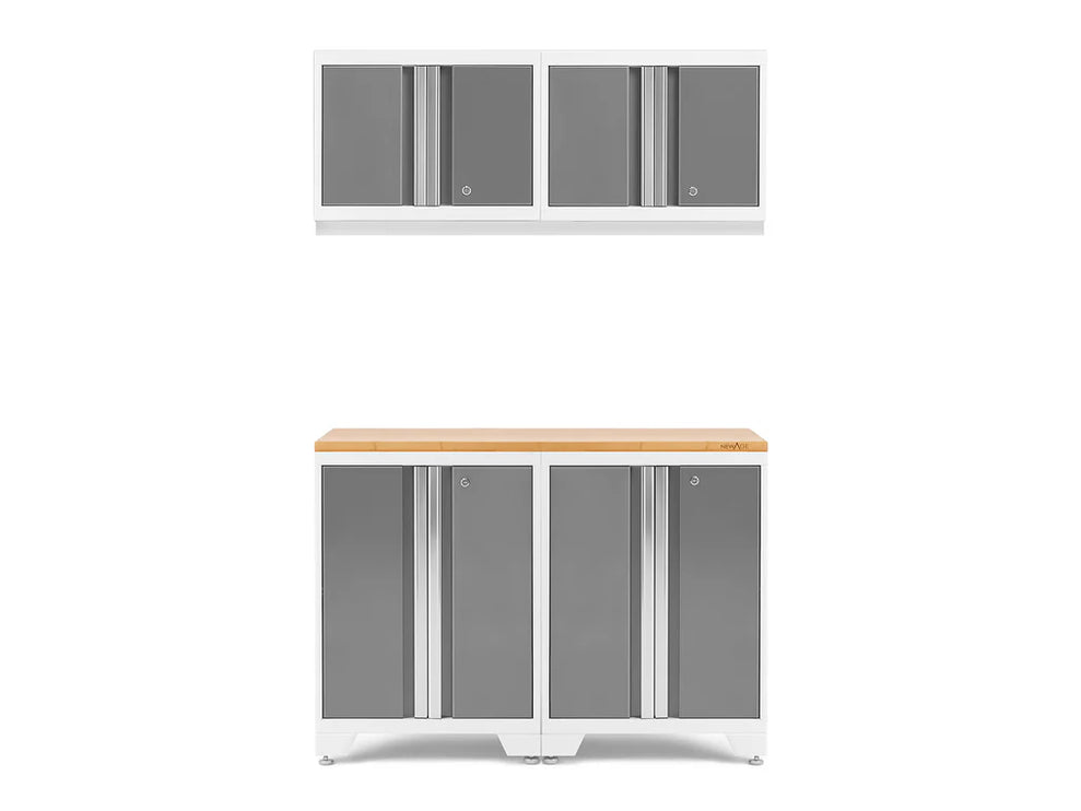NewAge | Bold Series 5 Piece Cabinet Set with Wall, Base Cabinet, and Worktop
