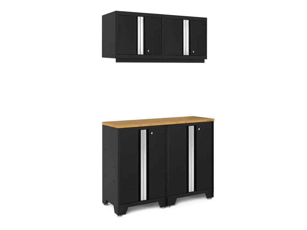 NewAge | Bold Series 5 Piece Cabinet Set with Wall, Base Cabinet, and Worktop