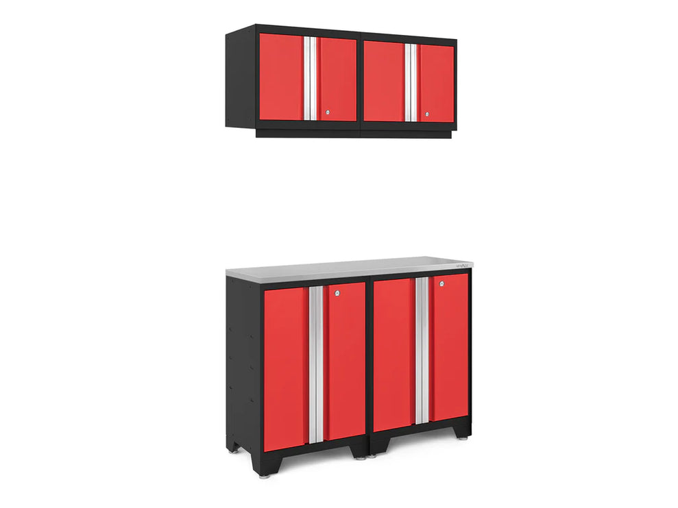 NewAge | Bold Series 5 Piece Cabinet Set with Wall, Base Cabinet, and Worktop