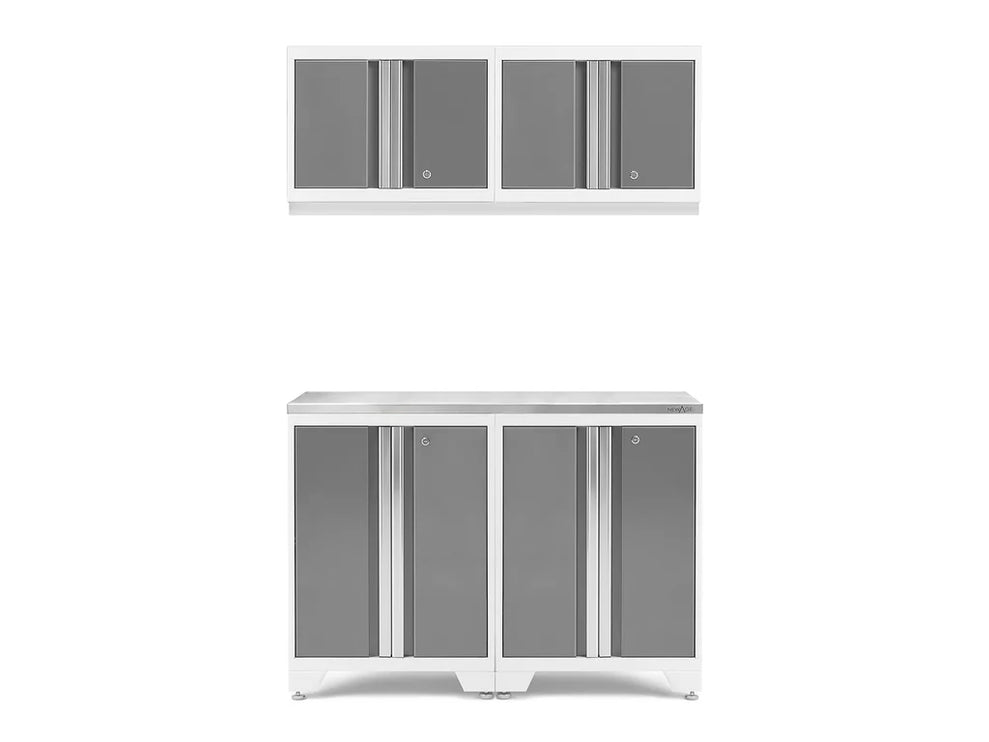 NewAge | Bold Series 5 Piece Cabinet Set with Wall, Base Cabinet, and Worktop