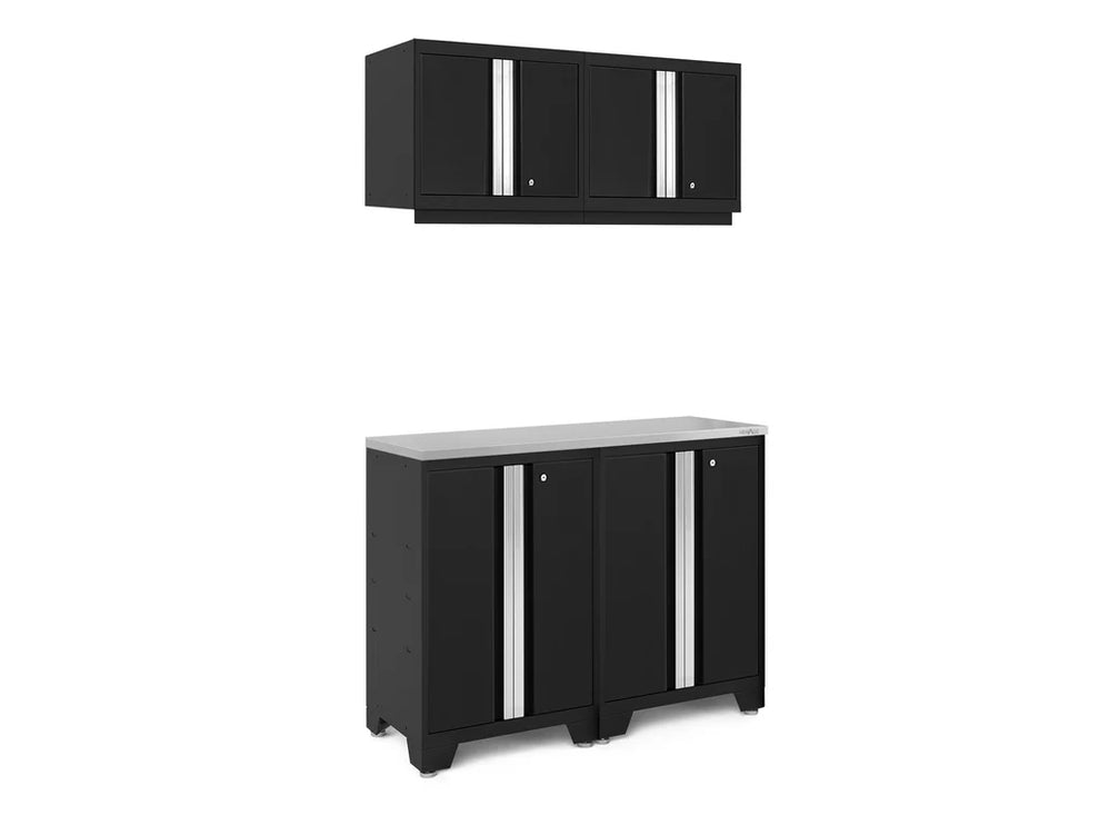 NewAge | Bold Series 5 Piece Cabinet Set with Wall, Base Cabinet, and Worktop