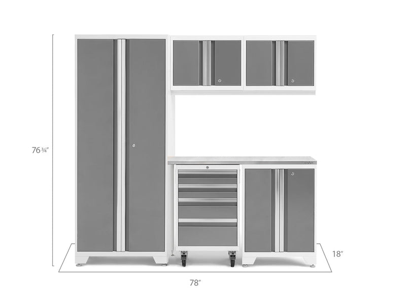 NewAge | Bold Series 6 Piece Cabinet Set with Tool, Base, Wall Cabinets and 30 in. Locker