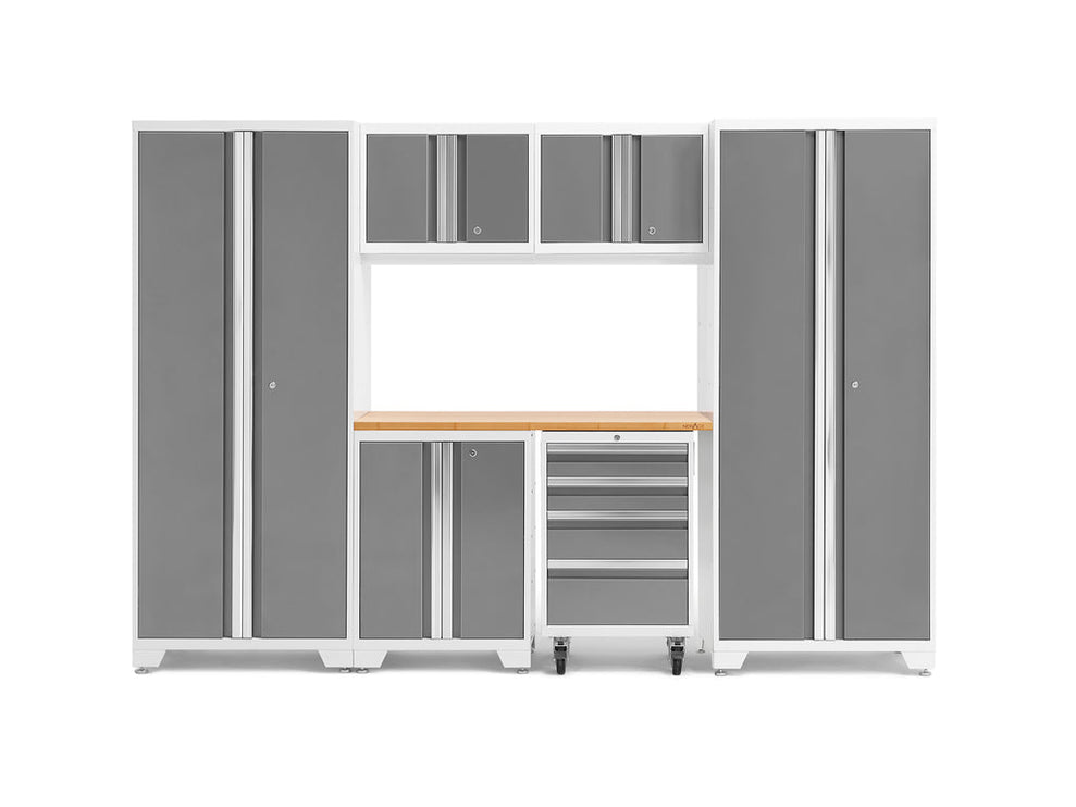 NewAge | Bold Series 7 Piece Cabinet Set with Tool, Base, Wall Cabinets and 30 in. Lockers