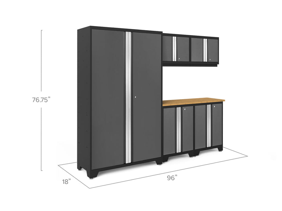 NewAge | Bold Series 6 Piece Cabinet Set with Base, Wall Cabinets and 48 in. RTA Locker