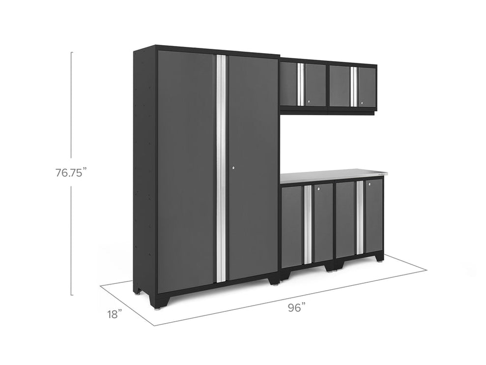 NewAge | Bold Series 6 Piece Cabinet Set with Base, Wall Cabinets and 48 in. RTA Locker