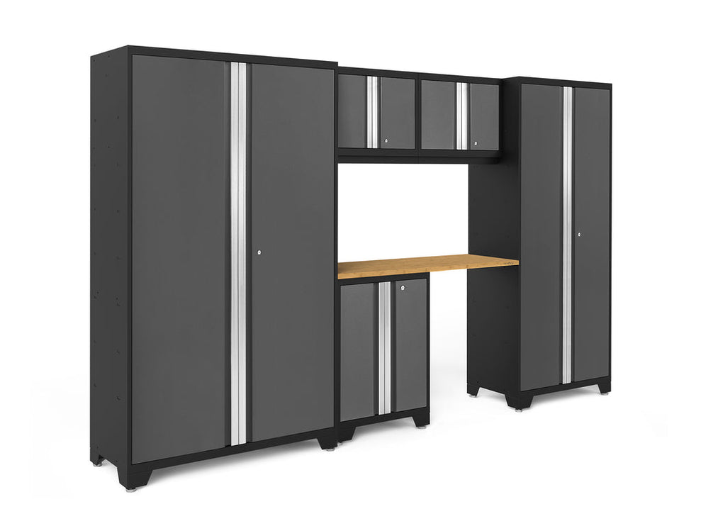 NewAge | Bold Series 6 Piece Cabinet Set with Base, Wall Cabinets, 30 in. Locker and 48 in. RTA Locker