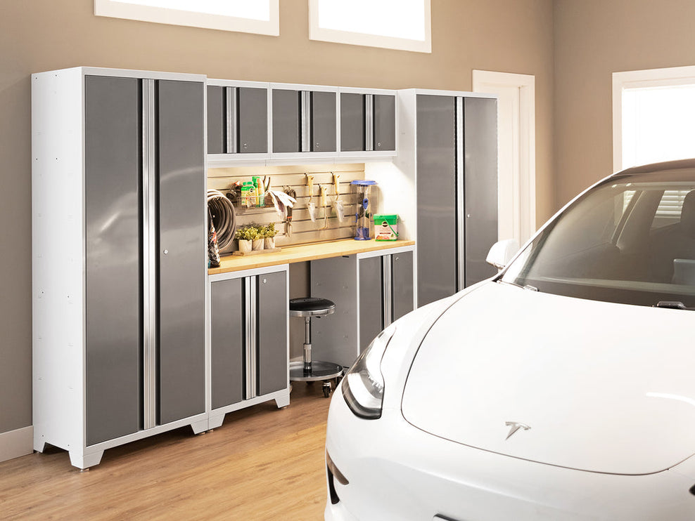 NewAge | Bold Series 6 Piece Cabinet Set with Base, Wall Cabinets, 30 in. Locker and 48 in. RTA Locker