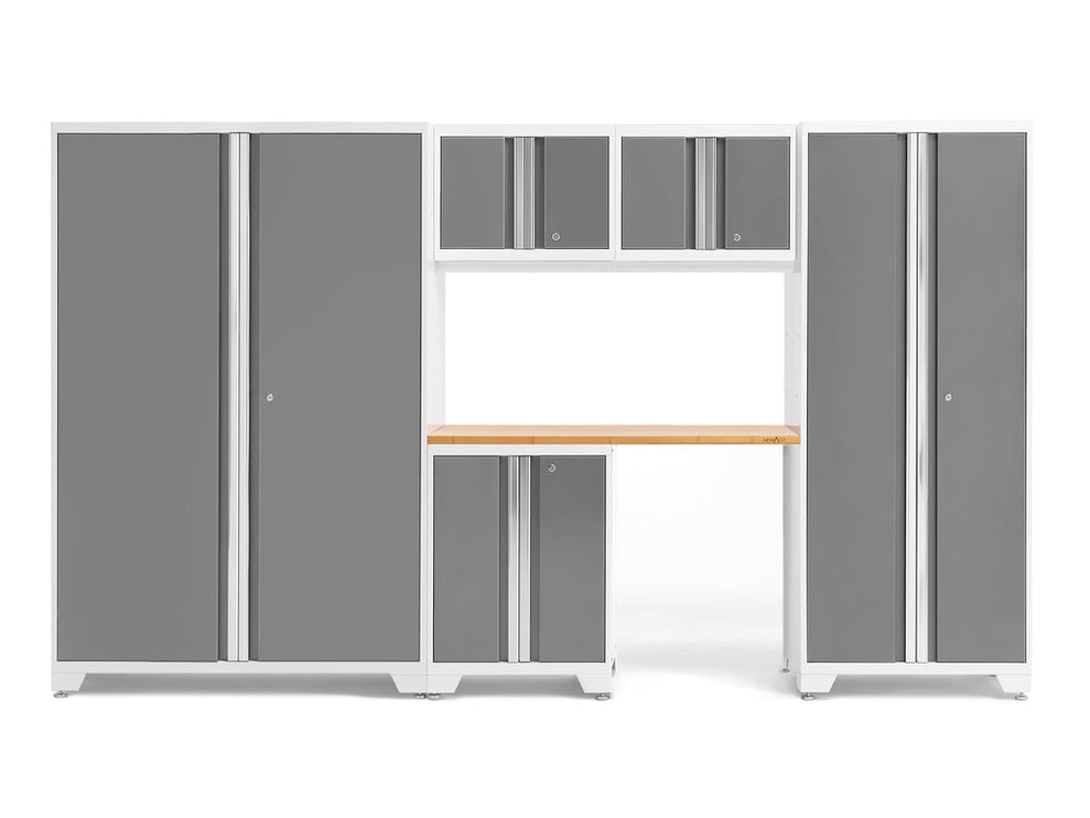 NewAge | Bold Series 6 Piece Cabinet Set with Base, Wall Cabinets, 30 in. Locker and 48 in. RTA Locker