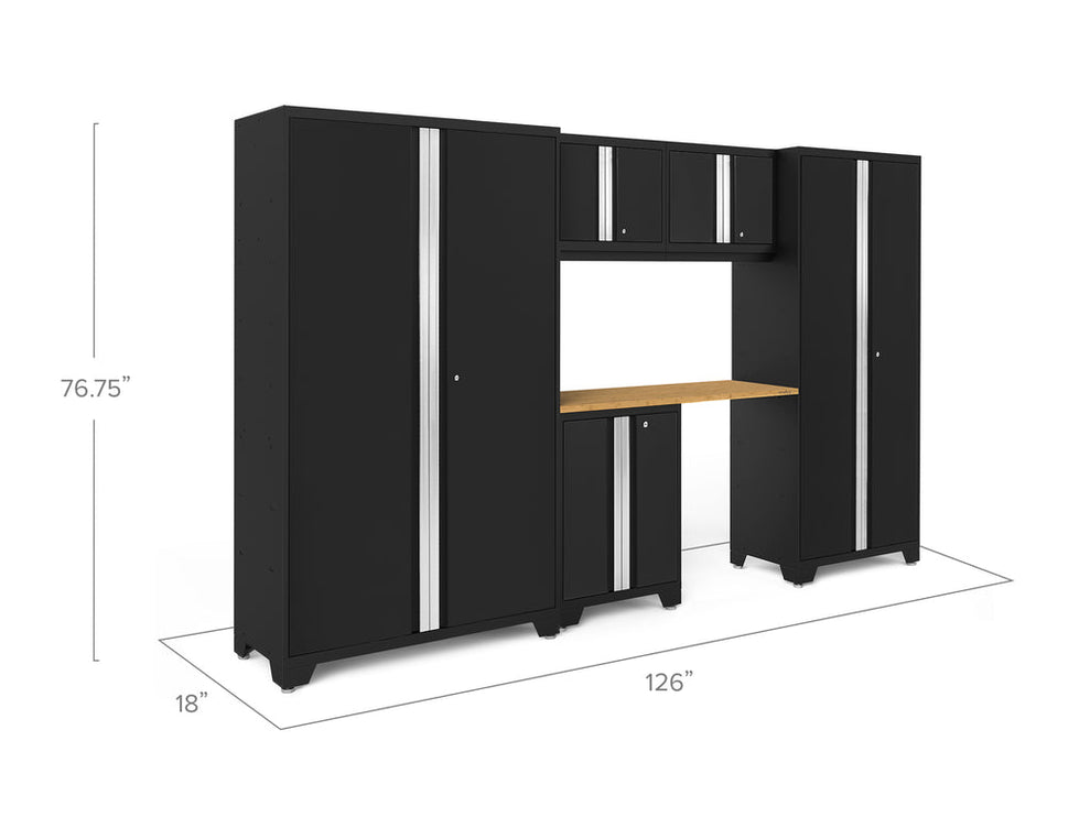 NewAge | Bold Series 6 Piece Cabinet Set with Base, Wall Cabinets and 48 in. RTA Locker