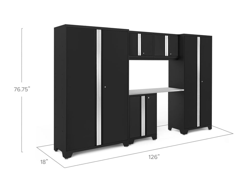 NewAge | Bold Series 6 Piece Cabinet Set with Base, Wall Cabinets, 30 in. Locker and 48 in. RTA Locker