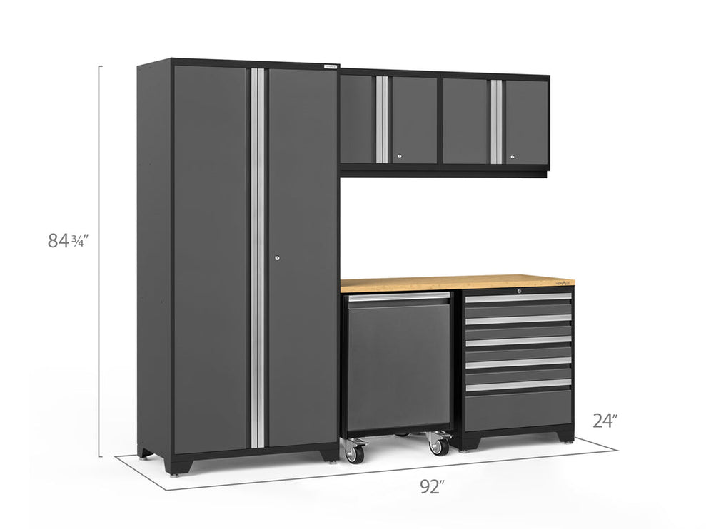NewAge | Pro Series 6 Piece Cabinet Set with Tool Drawer, Wall Cabinet, Locker and Utility Cart
