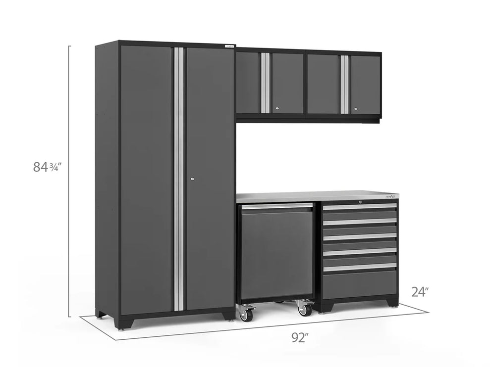 NewAge | Pro Series 6 Piece Cabinet Set with Tool Drawer, Wall Cabinet, Locker and Utility Cart