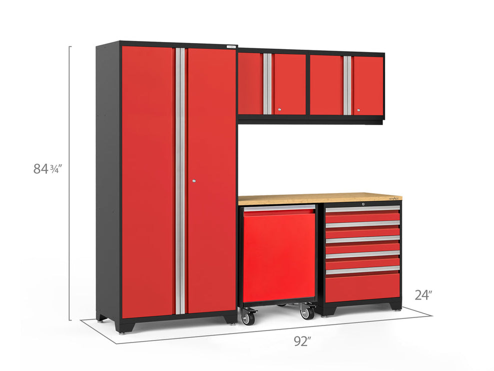 NewAge | Pro Series 6 Piece Cabinet Set with Tool Drawer, Wall Cabinet, Locker and Utility Cart