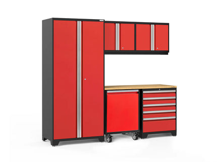 NewAge | Pro Series 6 Piece Cabinet Set with Tool Drawer, Wall Cabinet, Locker and Utility Cart