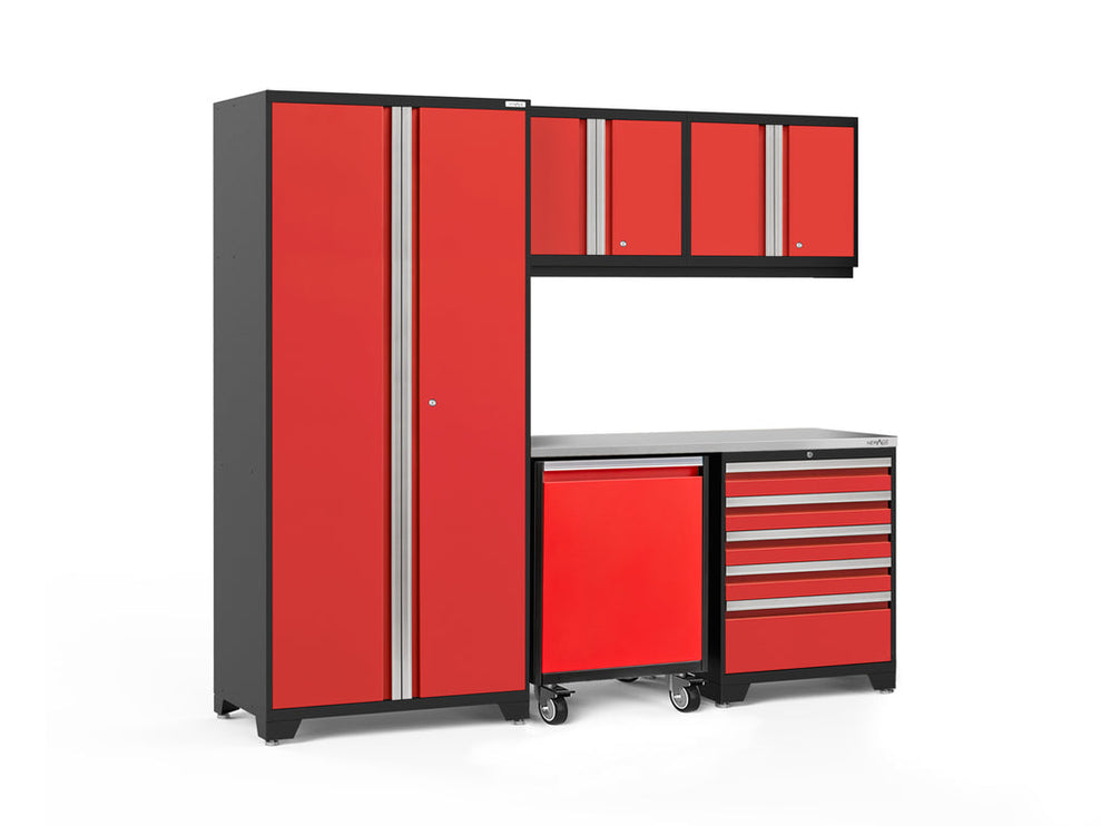 NewAge | Pro Series 6 Piece Cabinet Set with Tool Drawer, Wall Cabinet, Locker and Utility Cart