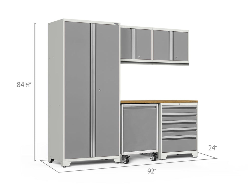 NewAge | Pro Series 6 Piece Cabinet Set with Tool Drawer, Wall Cabinet, Locker and Utility Cart