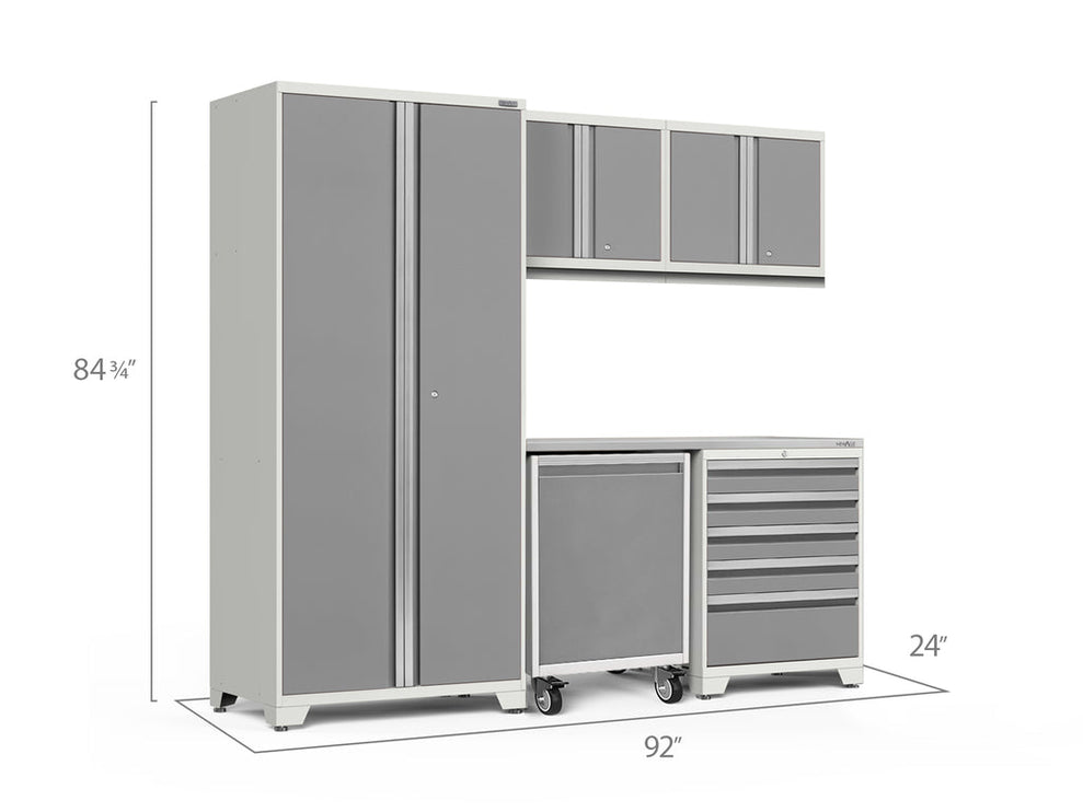 NewAge | Pro Series 6 Piece Cabinet Set with Tool Drawer, Wall Cabinet, Locker and Utility Cart