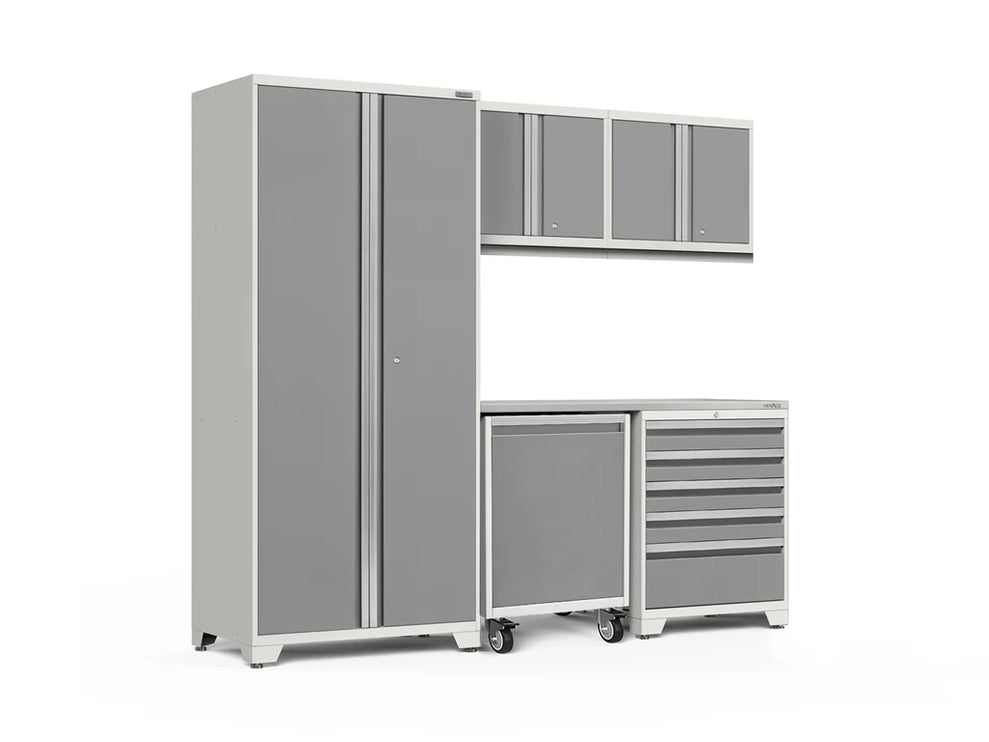 NewAge | Pro Series 6 Piece Cabinet Set with Tool Drawer, Wall Cabinet, Locker and Utility Cart