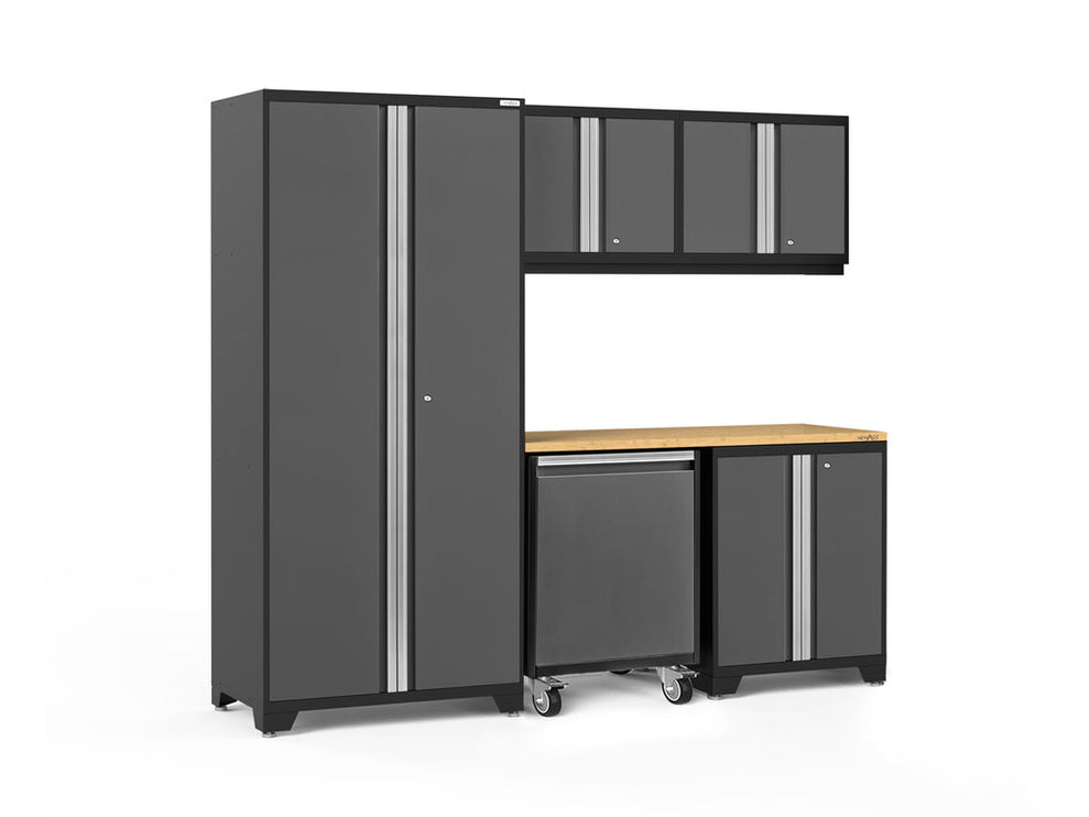 NewAge | Pro Series 6 Piece Cabinet Set with Base, Wall Cabinet, Locker and Utility Cart