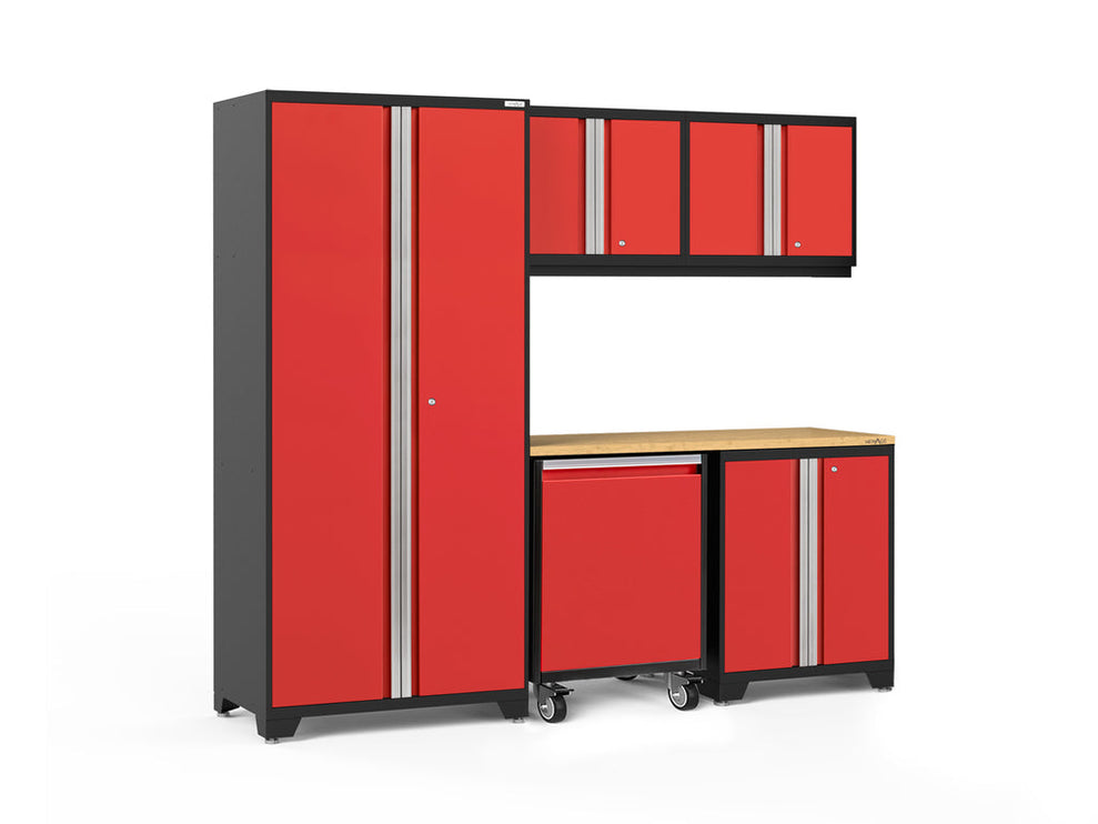 NewAge | Pro Series 6 Piece Cabinet Set with Base, Wall Cabinet, Locker and Utility Cart