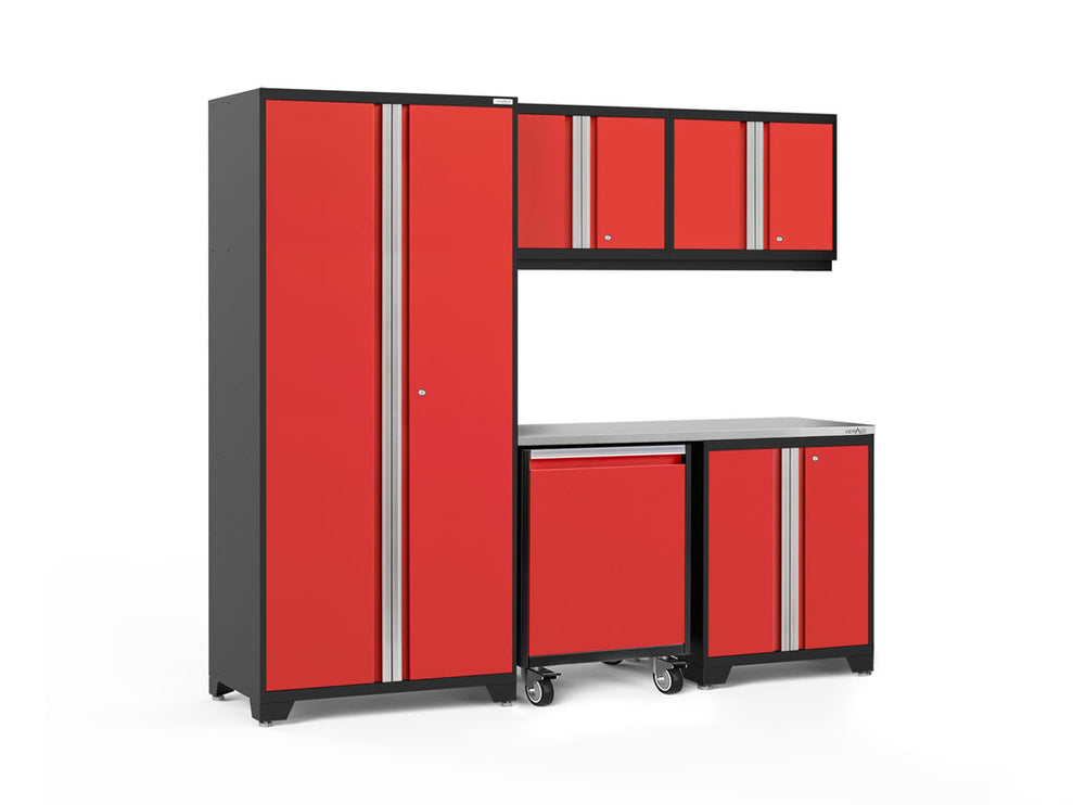 NewAge | Pro Series 6 Piece Cabinet Set with Tool Drawer, Base, Wall Cabinet and Locker