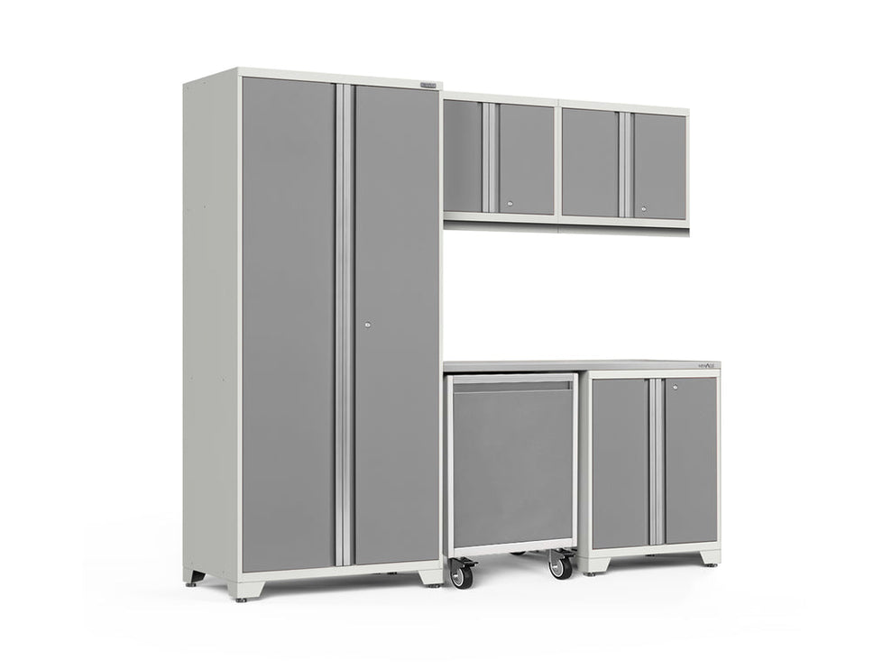 NewAge | Pro Series 6 Piece Cabinet Set with Base, Wall Cabinet, Locker and Utility Cart