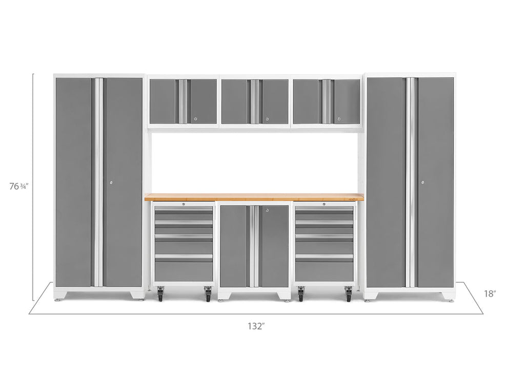 NewAge | Bold Series 9 Piece Cabinet Set with 2 Tool, Base, Wall Cabinets and 30 in. Lockers